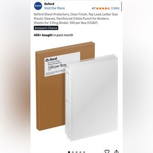 Oxford Plastic sheet protectors